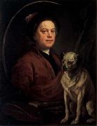 William Hogarth Self-Portrait with a Pug USA oil painting artist